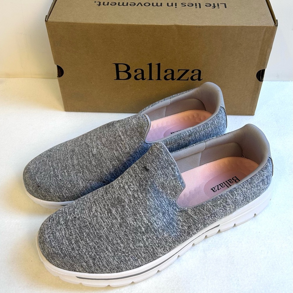 New Ballaza Women’s Gray Slip On Cushioned Walking Shoes / Sz 11